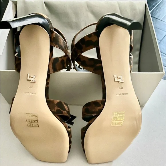 Lola Cruz Leopard Print Sandals YSL Tribute Inspired Size- 10 / 40EU - Picture 7 of 7